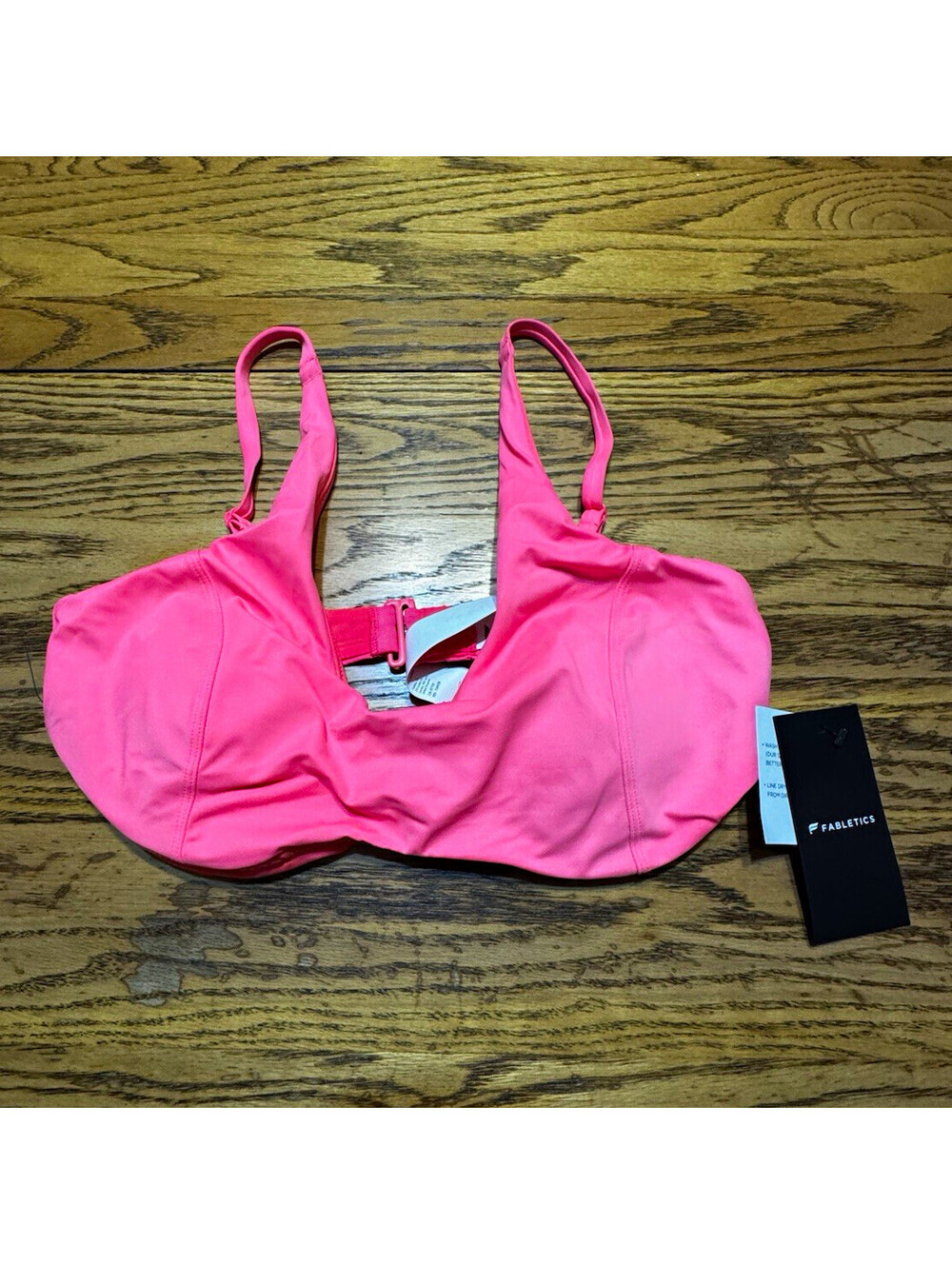 Fabletics Women’s Pink Underwired Sports Bra L Hook & Eye Adjustable Straps